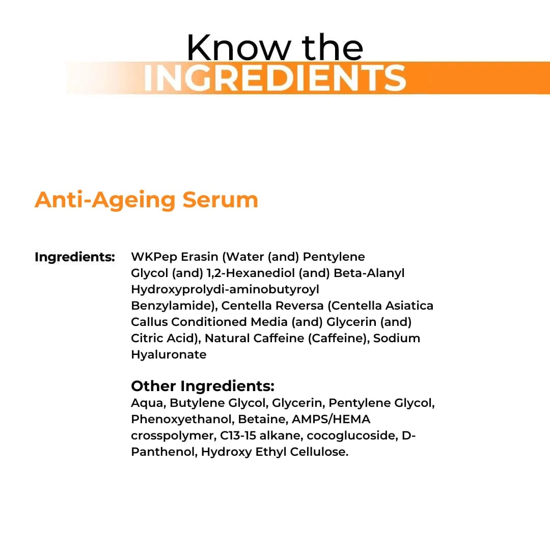 Anti-Ageing Serum with WKPep Erasin, Centella Reversa, and Caffeine - DermabayDermabay