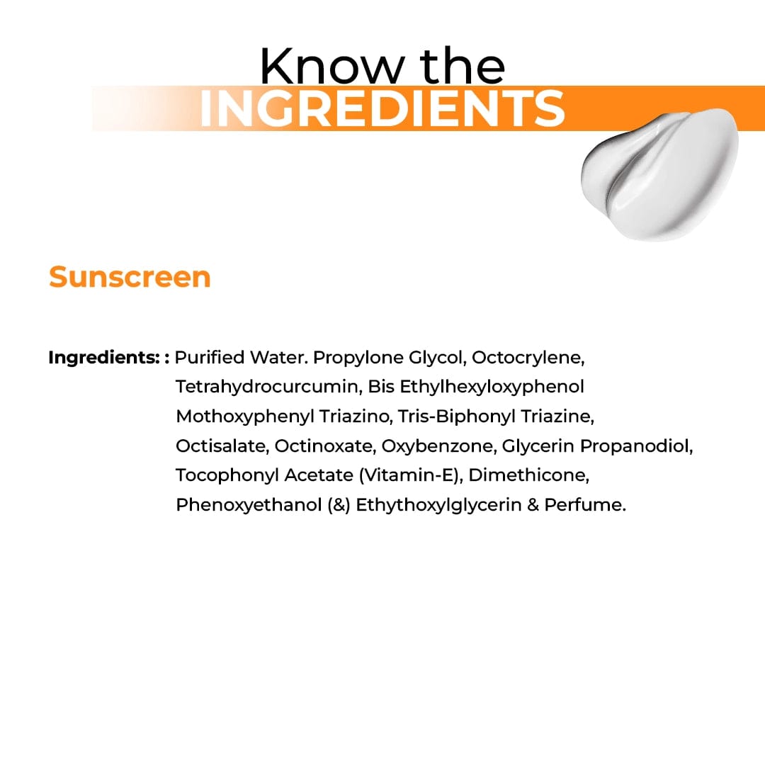Sunscreen with Tetrahydrocurcumin, Methoxyphenyl Triazine, SPF 50, PA++++ | No white cast - DermabayDermabay